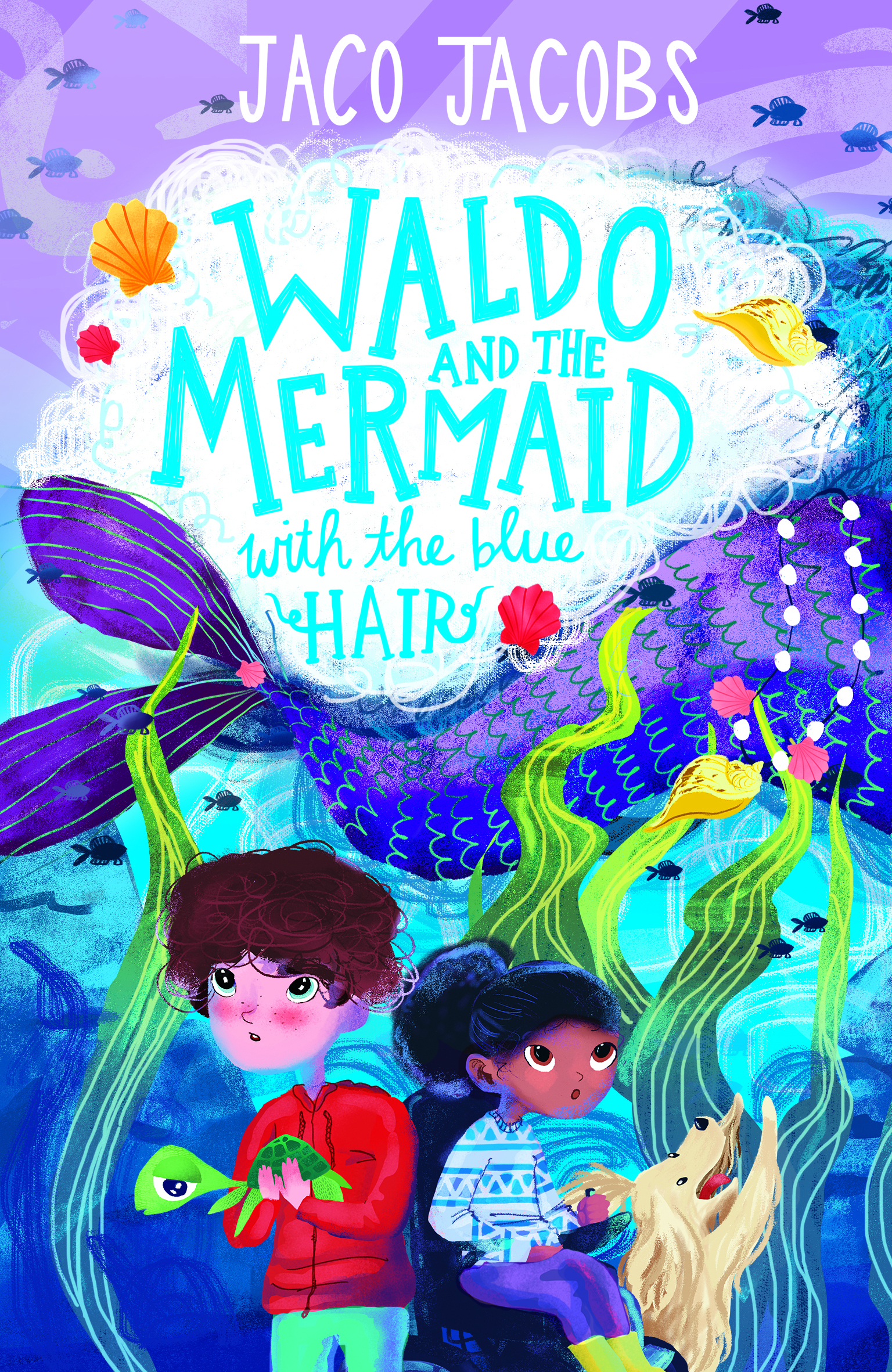 Book cover for Waldo and the mermaid with blue hair