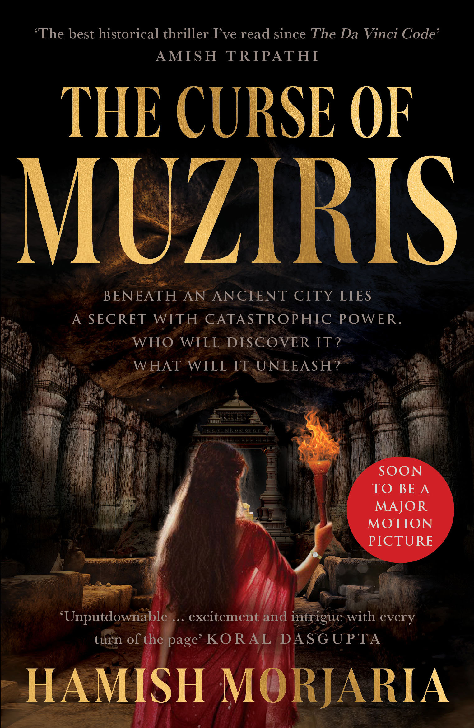 Book cover for THE CURSE OF MUZIRIS: a historical thriller in the tradition of The Da Vinci Code, endorsed by Amish Tripathi